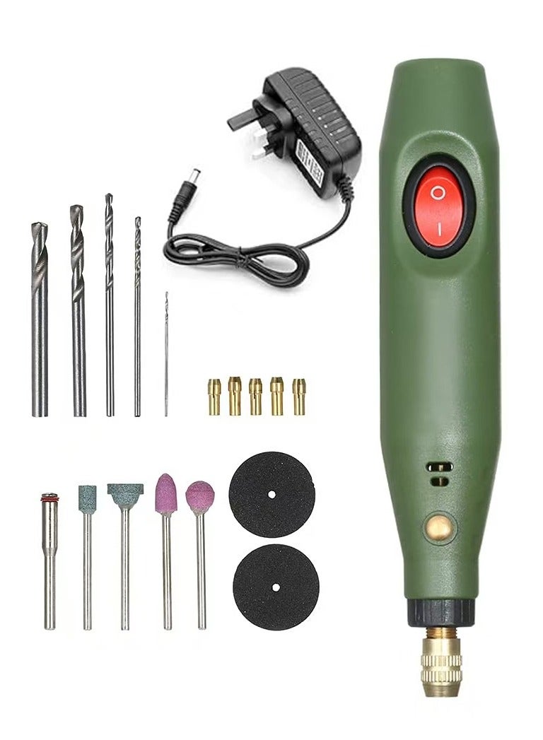 DC12V Mini Electric Grinder Set Power Rotary Tool Kit for Milling Polishing Engraving - Image 1